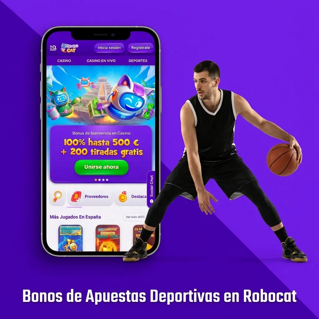 Bonos deportivos Robocat: bono bienvenida, apuesta sin riesgo, freebets y boosters para LaLiga y Champions League