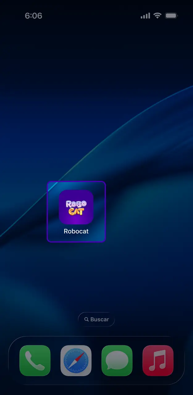 Abre la aplicación y comienza el proceso de registro en Robocat.